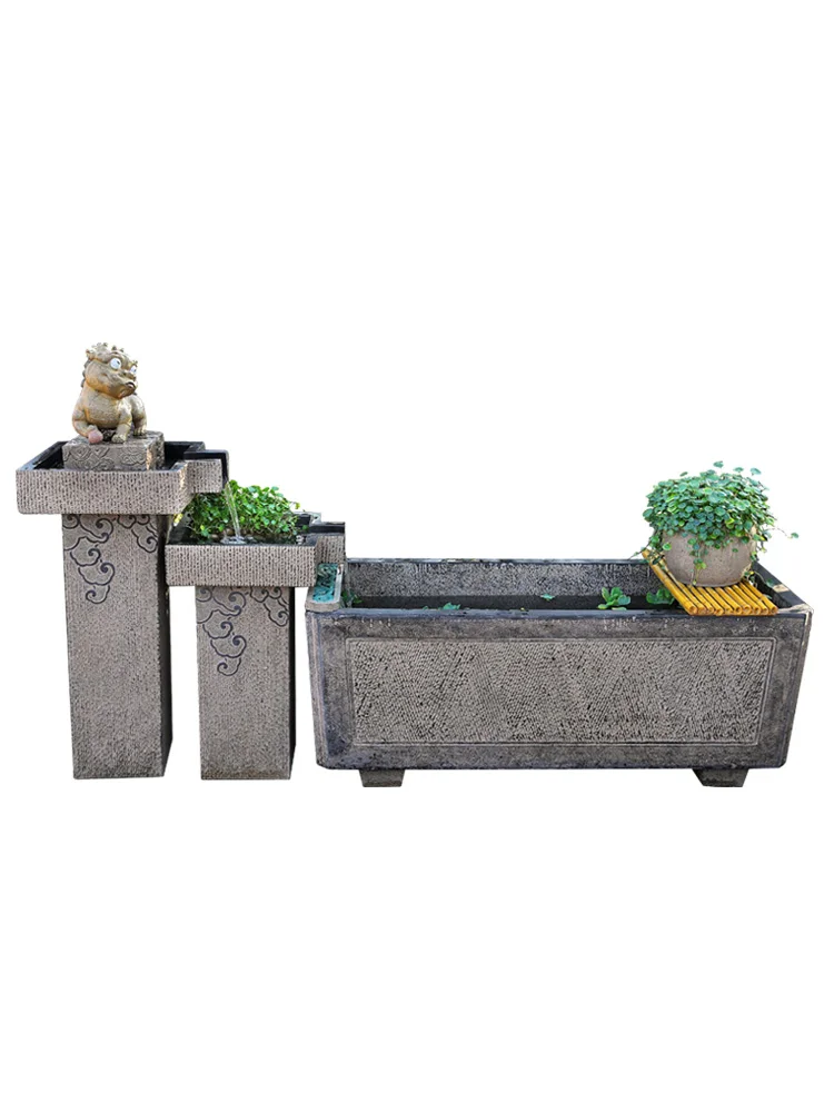 

Outdoor layout landscaping water feature small fish tank ornament