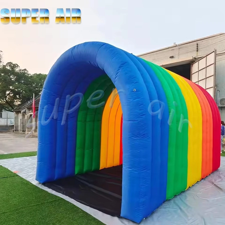 Hot sale outdoor colorful inflatable tunnel tent huge inflatable rainbow tent for event advertising