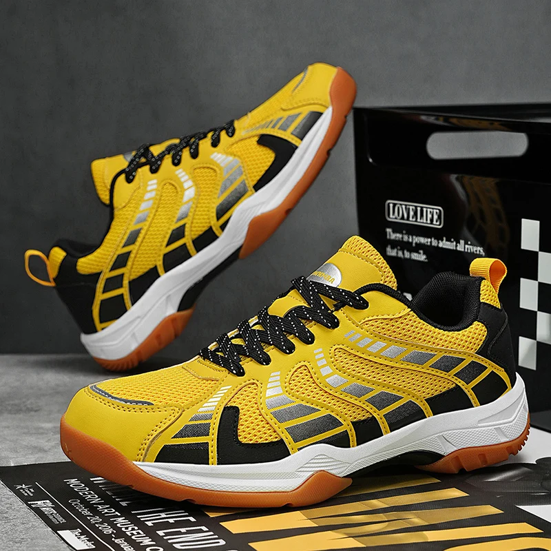 جديد الرجال المهنية أحذية كرة الريشة أحذية الكرة الطائرة أحذية رياضية داخلية خفيفة الوزن بينغ بونغ رياضة التنس التدريب أحذية رياضية