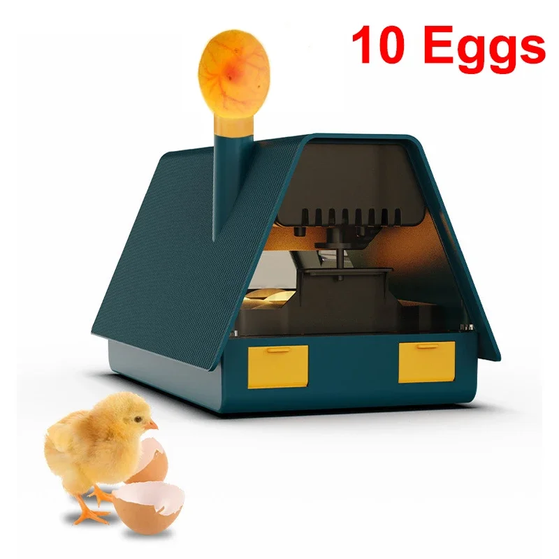 10 Eggs Household Incubator Fully Automatic Turning Hatching Brooder Farm Incubation Tool for Bird Quail Chicken Poultry Hatcher