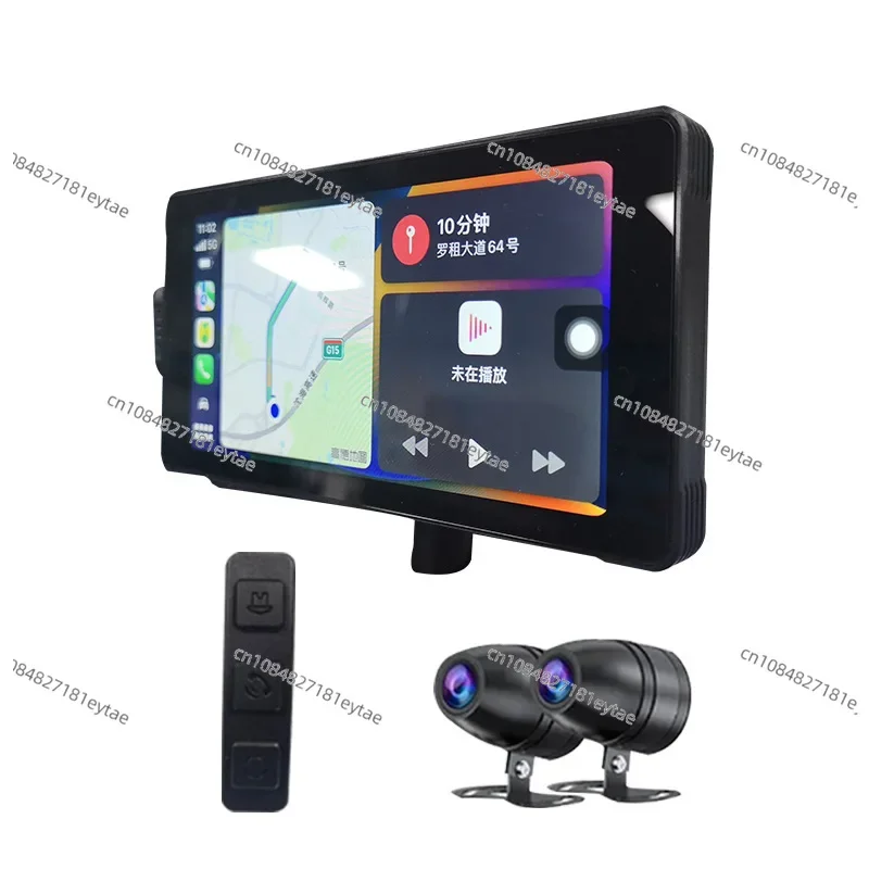 5.5 inch motorcycle navigator portable wireless carplay remote control driving recorder