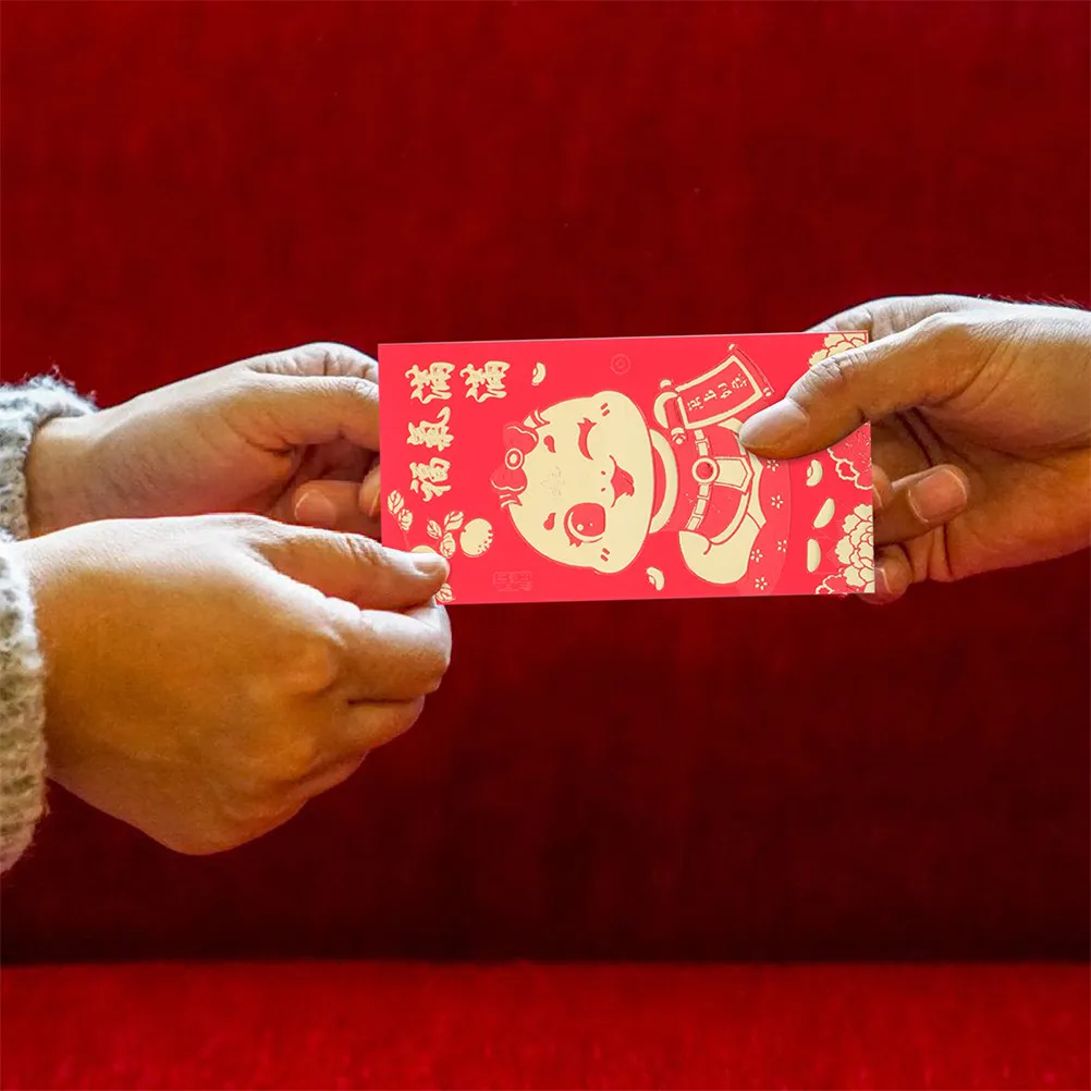 

60Pcs Chinese Red Envelopes Snake Year New Year Lucky Money Packets Unique Cartoon Designs Lightweight Portable Secure