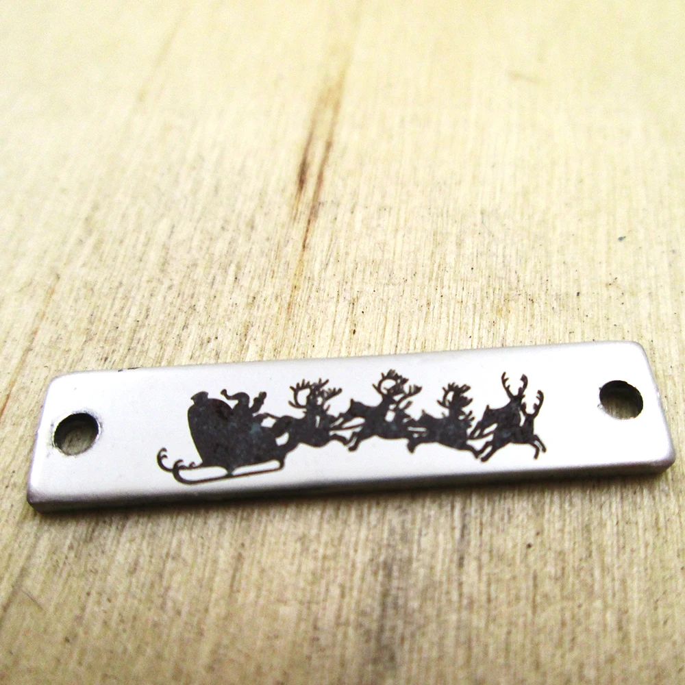 20pcs-santa cstainless steel charms - Laser Engraved - Customized - DIY Charms Pendants