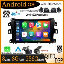 9 Inch DSP QLED For Nissan NAVARA Frontier NP300 2015 - 2017 Android 14 Car Video Player GPS Navigation Radio Stereo Multimedia