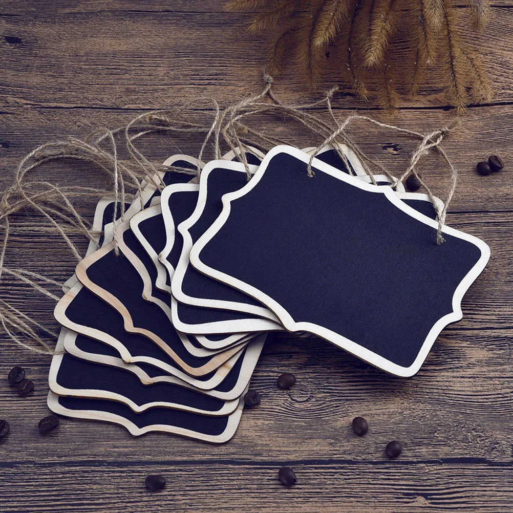 Imagem -03 - Mini Quadros Retângulo Double Sided Black Board Quadro de Mensagens Casamento Titular Número Tabela Placa de Madeira Nota 12 Pcs