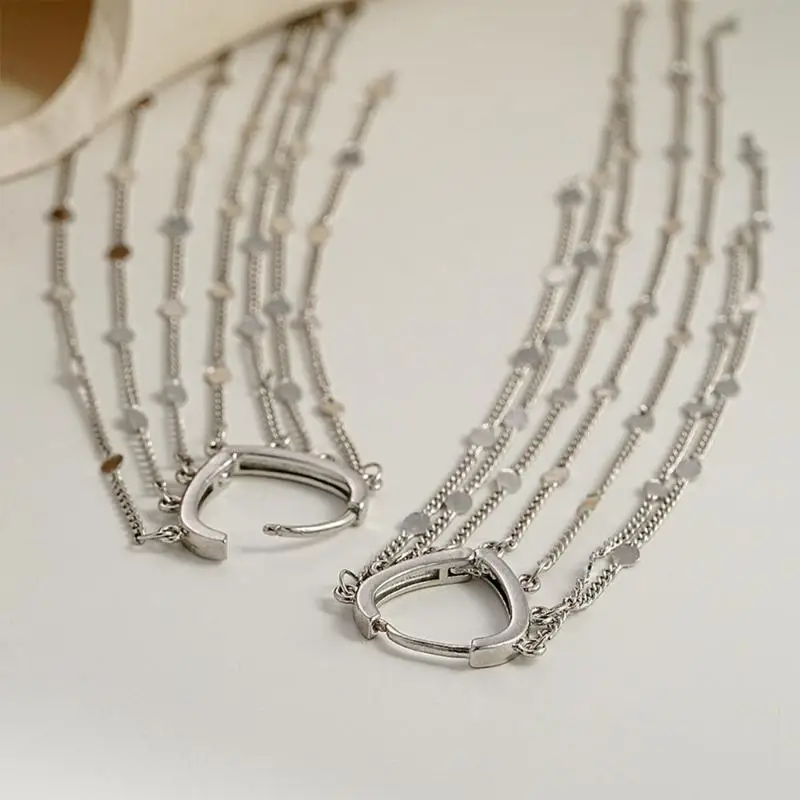 31BB Long Chain Dangle Earrings with Scattered Disc and Copper Construction for Holiday Parties and Formal Outfits