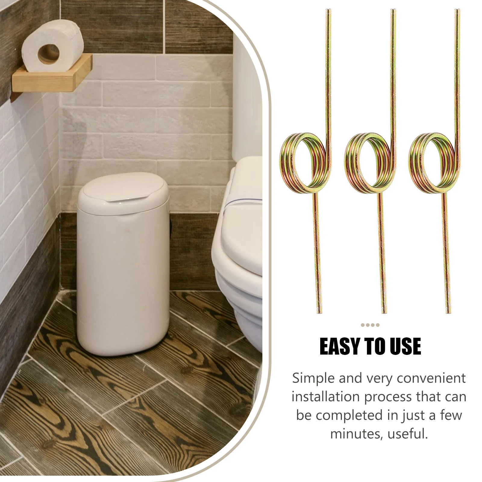 

10Pcs Torsional Spring Replacement Parts Durable Metal Springs for Trash Can Lid Repair and Storage Bucket Use