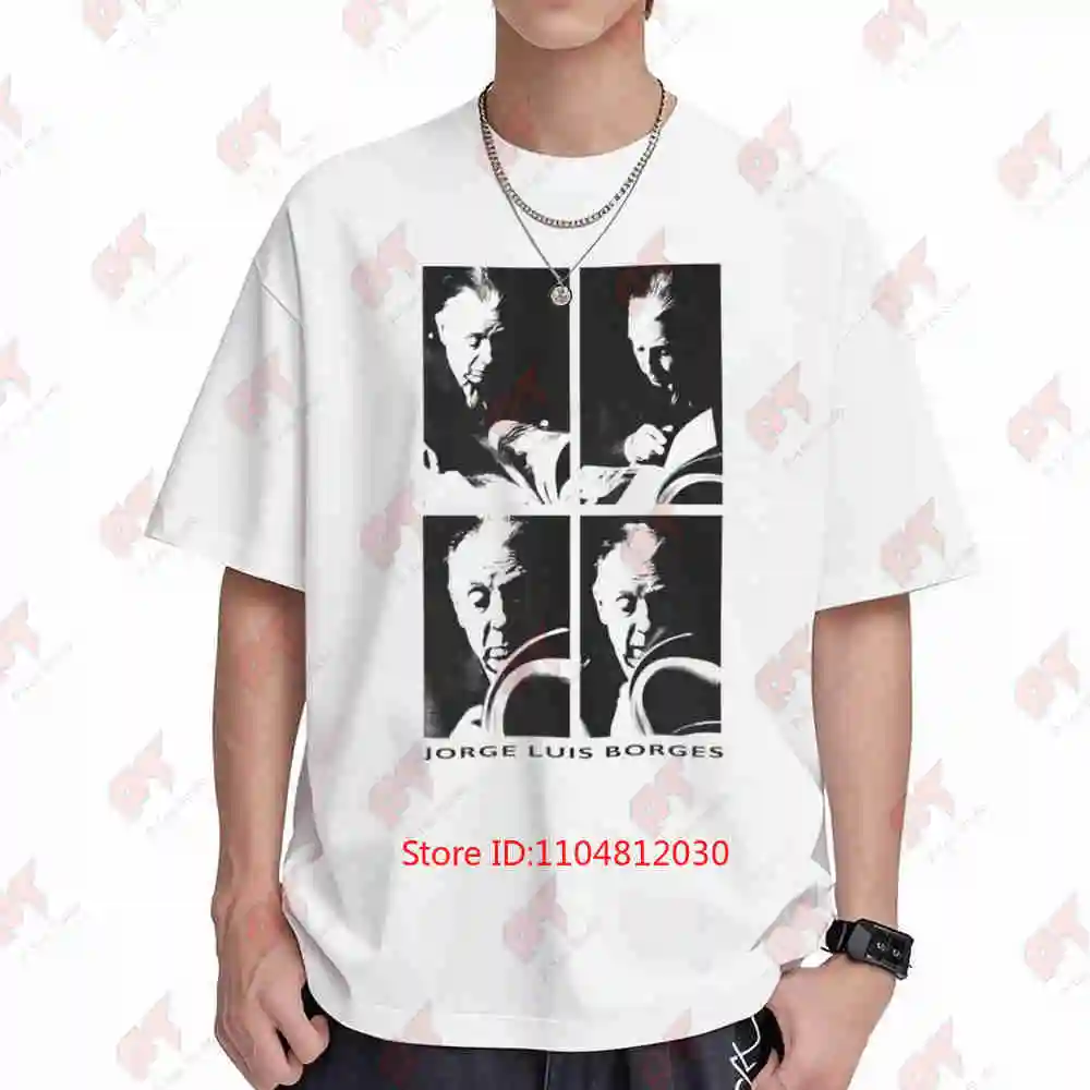 Borges Master Of Literature Jorge Luis Dark Academia Short Sleeve Tee 100% Cotton T-Shirt