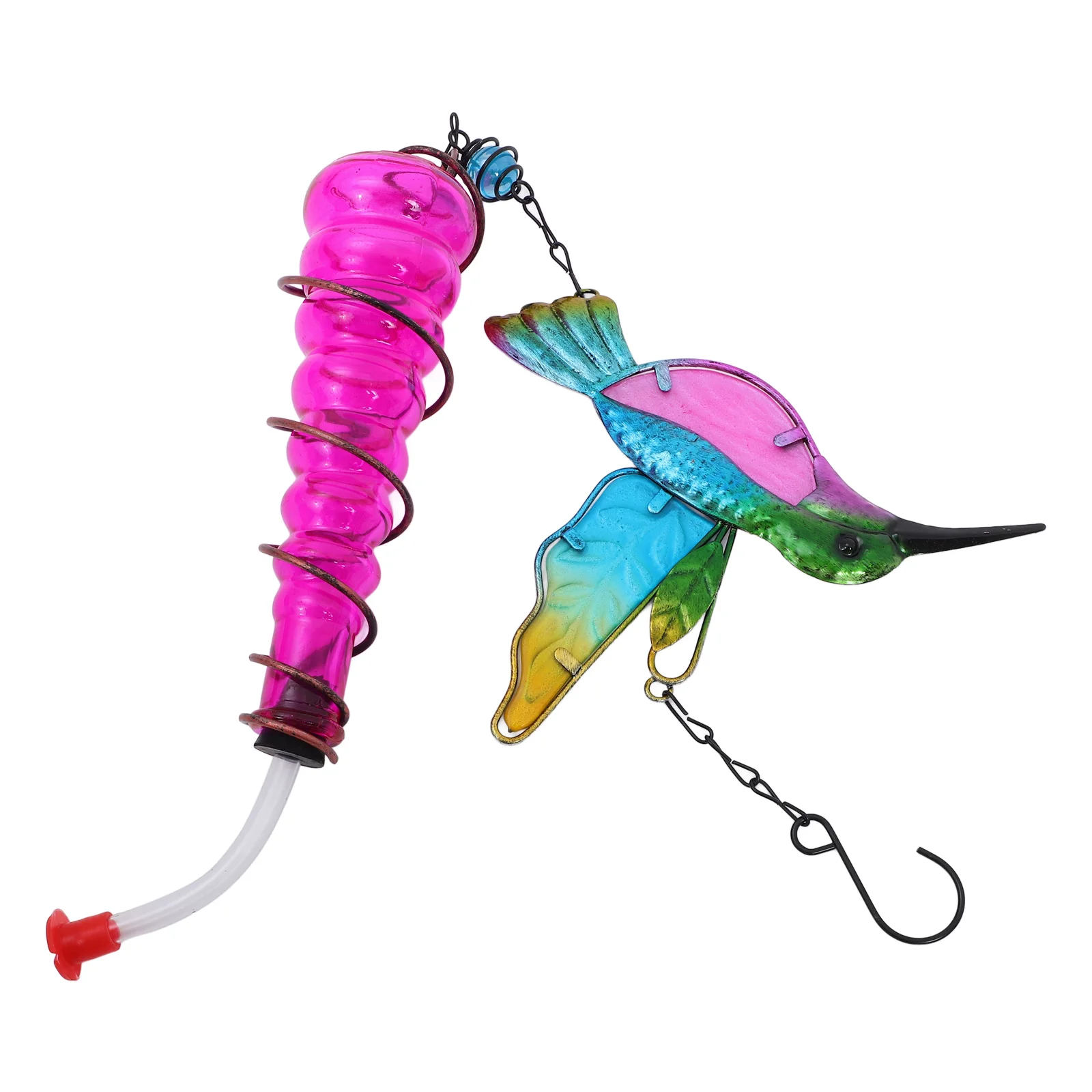 

Glass Painted Bird Feeder Decorative Hummingbird Feeders Metal Iron Outdoors Hanging Garden Pet Supplies Glass Hummingbird
