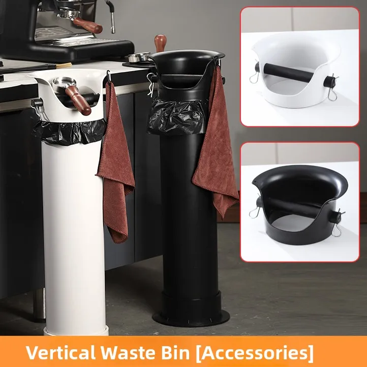 Commercial Vertical Coffee Waste Bucket High Sludge Barrel Trash Bag Storage Box Towel Stick Coffee Dregs Bucket Accessories