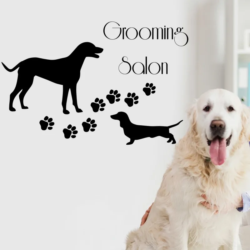 

Grooming Salon Decal Pet Shop Sticker Decal Posters Vinyl Wall Art Decals Parede Decor Mural Pet Clinic Decal Sticker