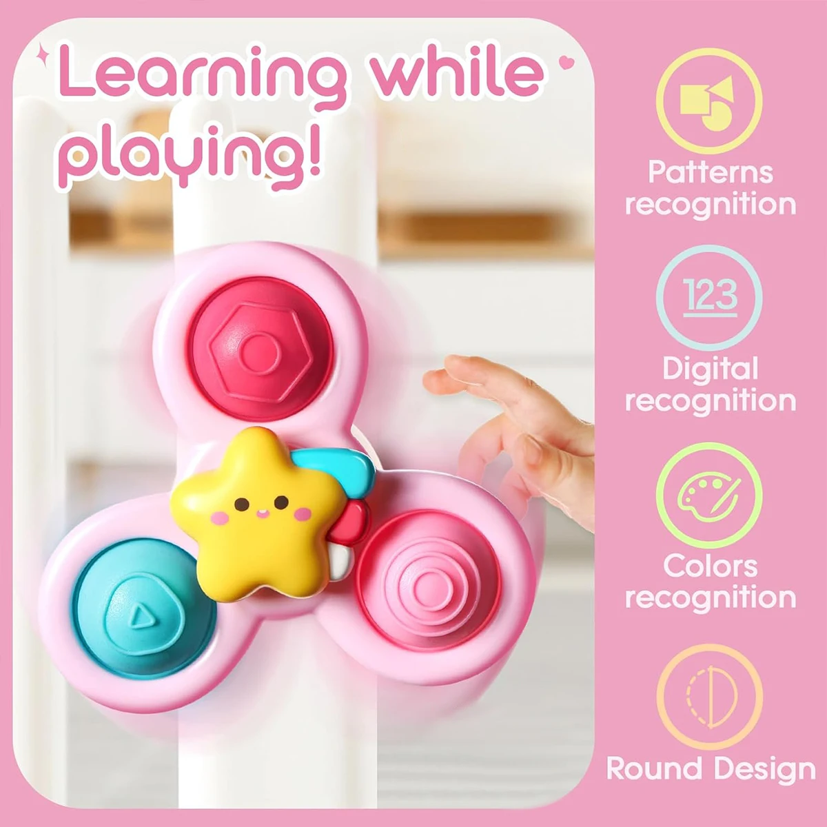 Ensemble de jouets rotatifs à ventouse pour bébé, série de conte de fées de rêve, musique rotative, image de dessin animé mignon avec divers jeux et cadeaux