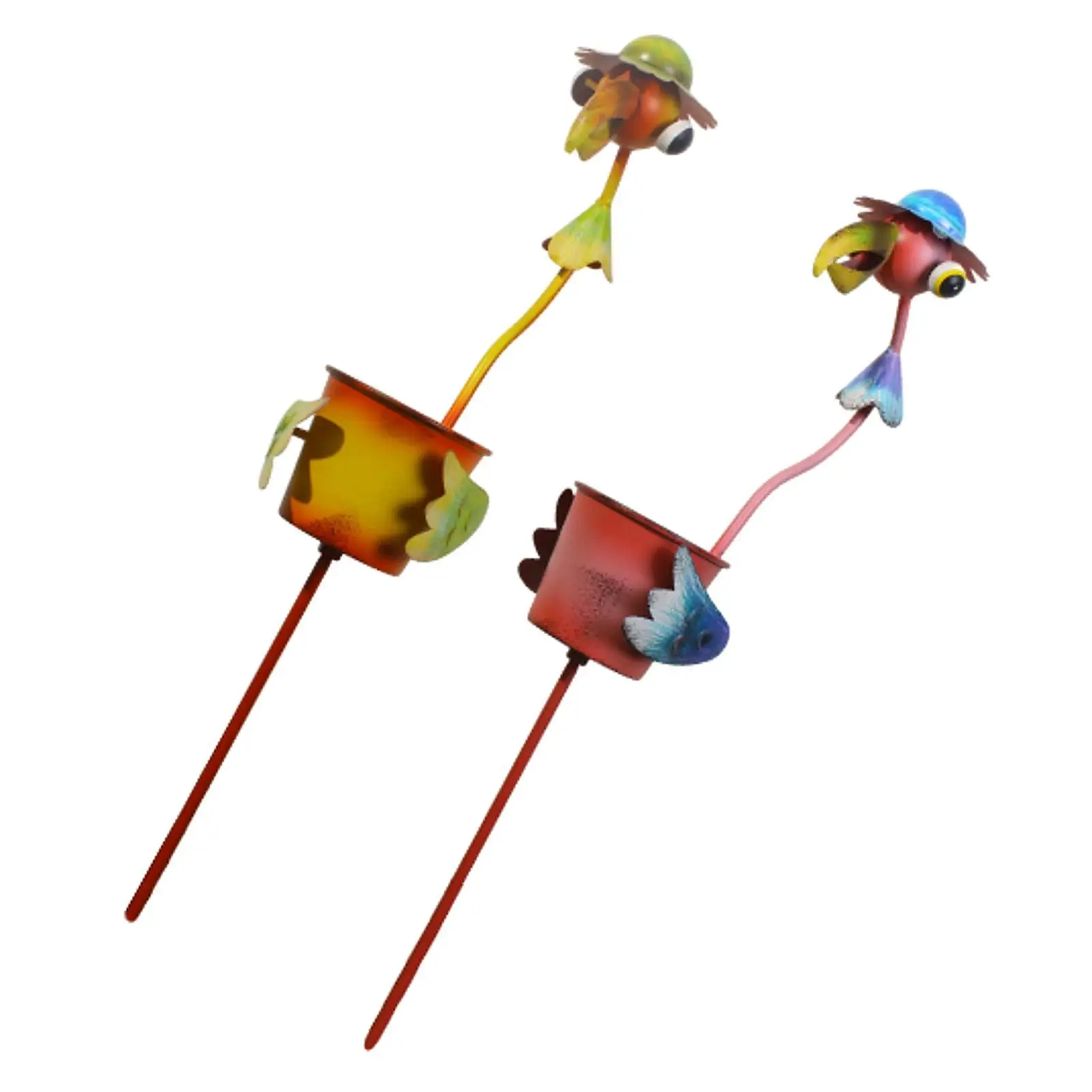 

Cute Bird Flower Pot Garden Stake Pathway Patio Stake Lawn Flower Vase Stake