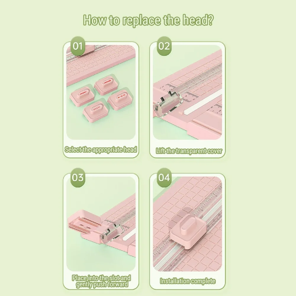 Safe ABS Paper Cutter Multi Function Wave Straight Dotted Lines Scrapbooking Tool Practical 4 in 1 Slider Cutter Cardstock