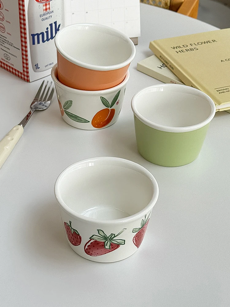

Adorable Cerc Fruit Dert Bowl Underglaze Color Pudding Bowl Sweet Treat Small Bowl by Anmuli Cute Ins Sle Stberry ...
