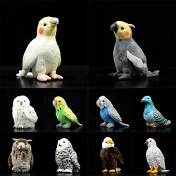 Creative Real Lifelike Parrot Cockatiel Miniature Cute Owl Soft Stuffed Doll Photo Props Home Garden Decor Ornament Fake Birds