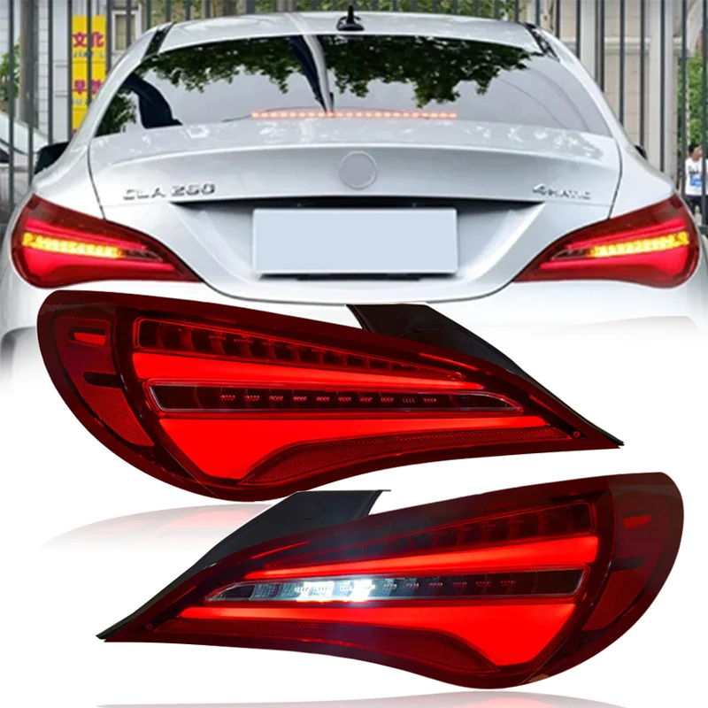 1 Pair LED Tail Light Asembly for Benz CLA W117 2013-2019 Plug and Play with LED Running Turning Rear Tail Light