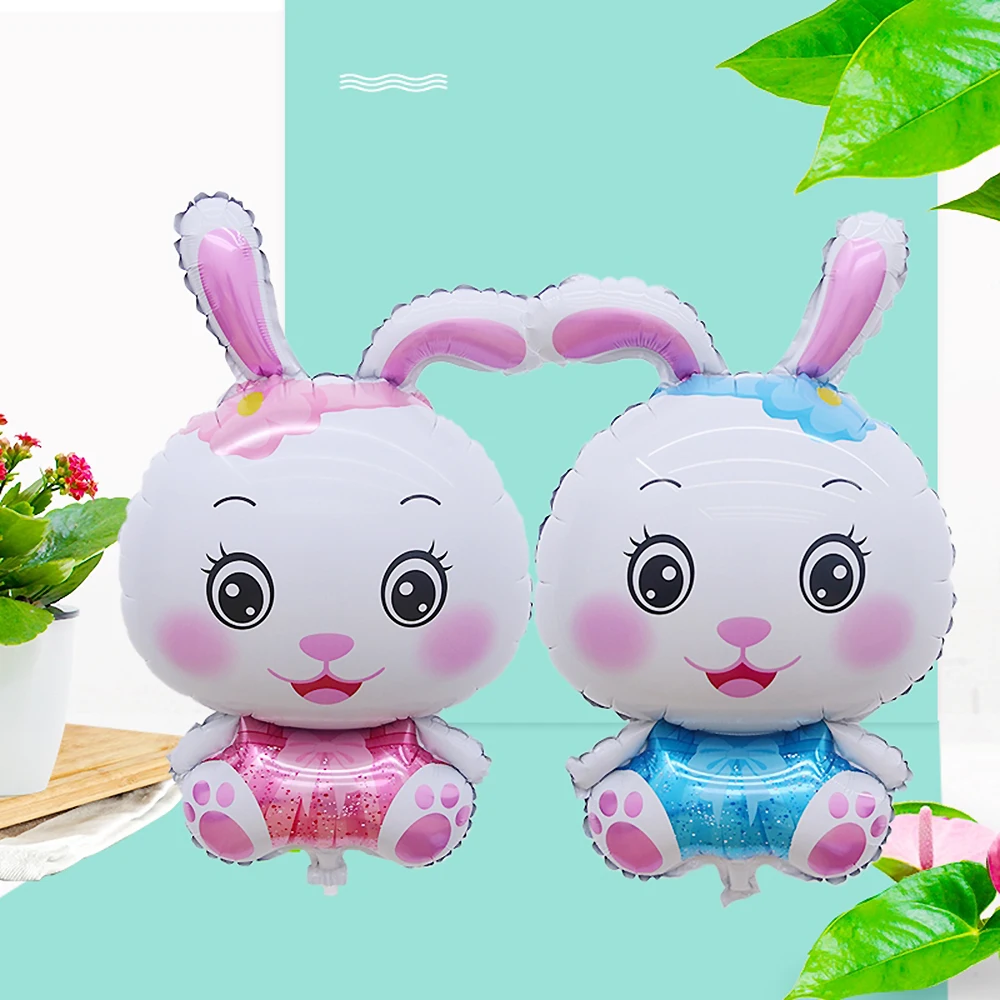 3D Cute Rabbit Foil Balloon Jungle Animal Bunny Helium Balloons Children Birthday Party Decorations Baby Shower Globos Kids Toys