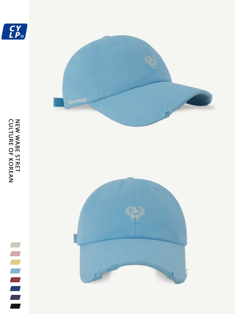 

Street retro fashion soft top baseball cap female alphabet embroidery cap male face small