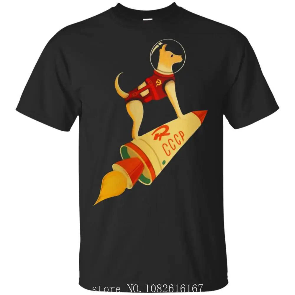 Super Rocket Dog Short Sleeve Tee Cccp Soviet Laika The Russian Space 100% Cotton Mens Summer Sale T Shirt Funny Tee Shirts