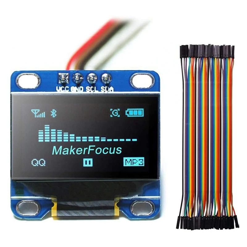 I2C OLED Display 0.96 Inch IIC Serial LCD LED Module SSD1306 128 64 For Arduino With 40 Pcs Dupont Wire