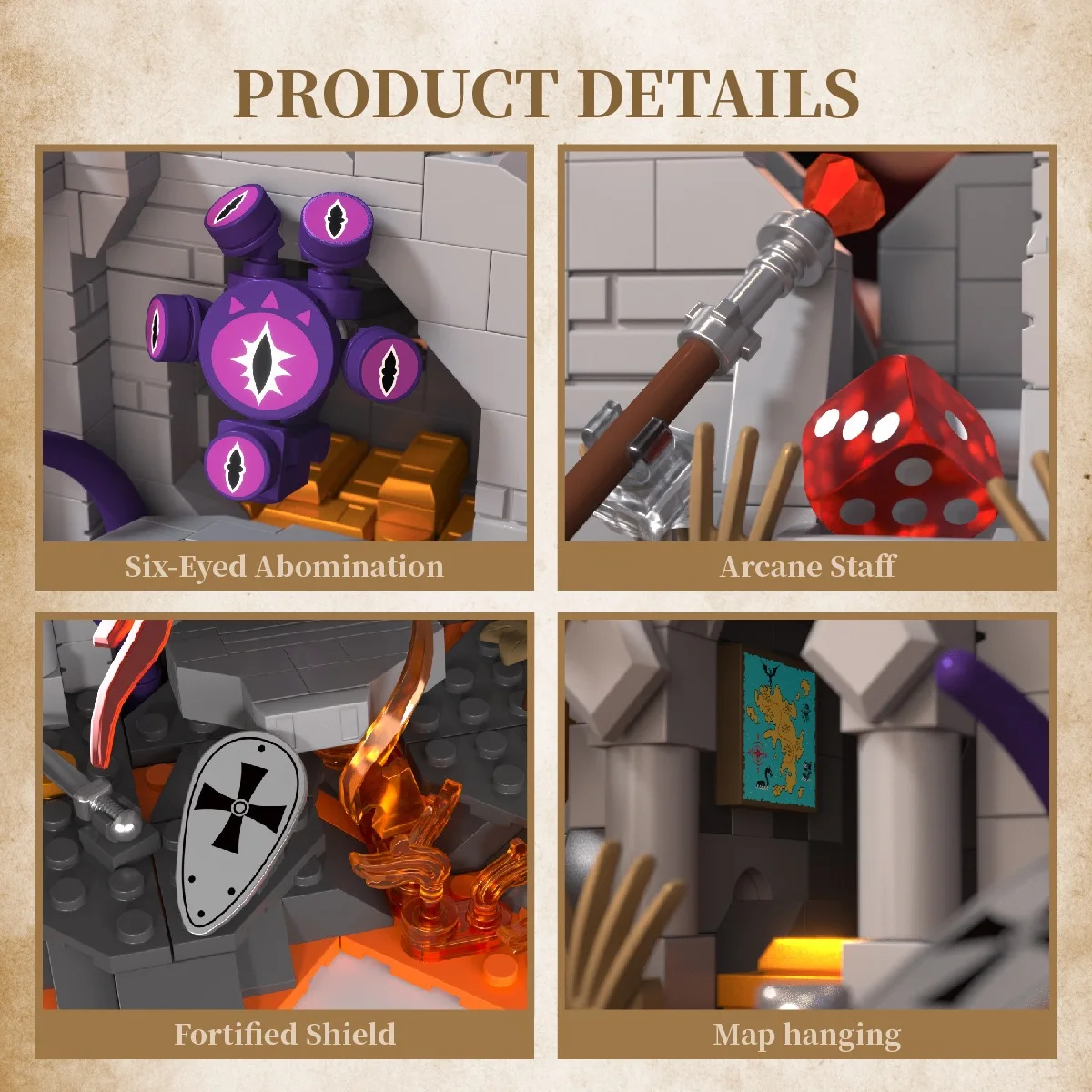 MOC 919 ELEMENTÓW Dungeons Fire Dragons Model Zestaw Klocków do Budowania Strażnik Skarbów Zamek Przygodowy Widok Ulicy Klocki DIY Zabawki Prezenty dla Dzieci