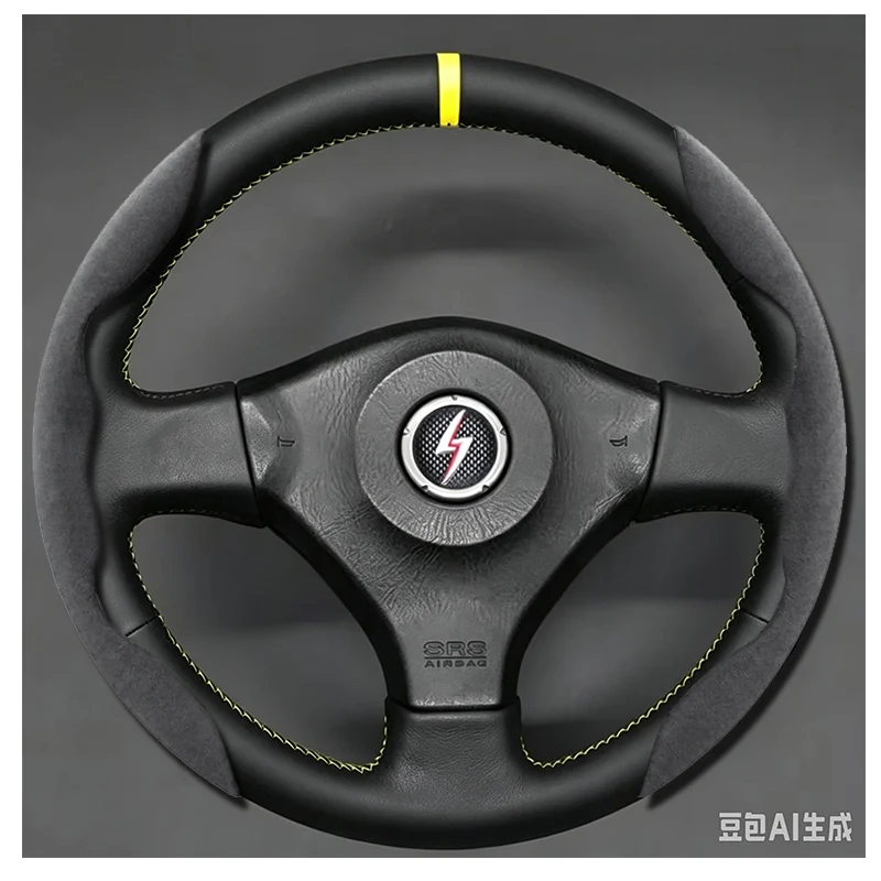 Steering Wheel Cover Custom Style Soft Suede Hand Stitched Non-slip for Nissan 200SX S15 Skyline GT-R R34 Car Accessory