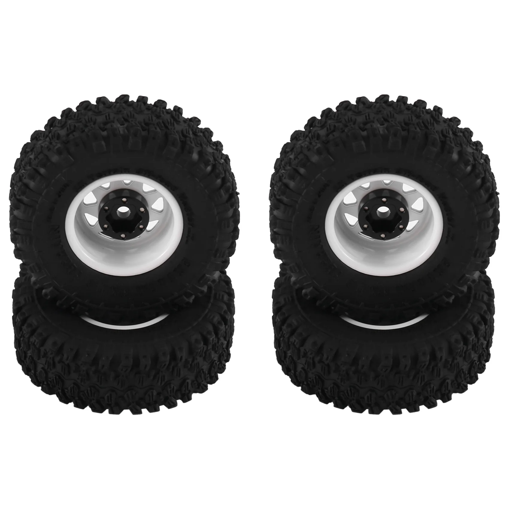 4pcs Metal 1.0" Beadlock Deep Dish Wheel Tire Set For 1/18 1/24 RC Crawler Car Axial SCX24 AX24 TRX4M FMS FCX24 Upgrade Parts