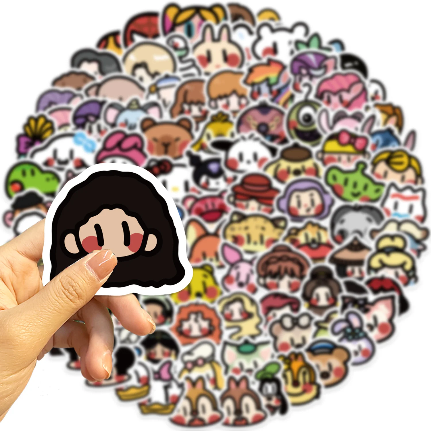 100 stuks leuke gemengde anime oldschool stickers kind speelgoed skateboard laptop fiets auto telefoon briefpapier cartoon stickers kinderen cadeau
