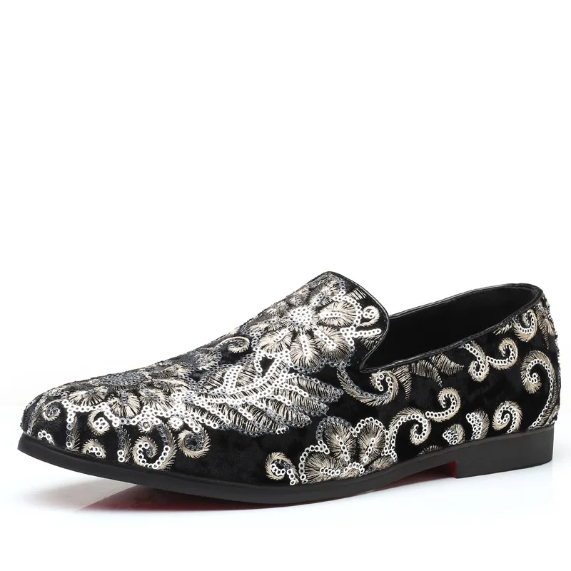 Embroider Men\'s Dress Shoes Elegant Wedding Loafers for Men Coiffeur Men Party Shoes Vintage Formal Male Shoes Design Loafers