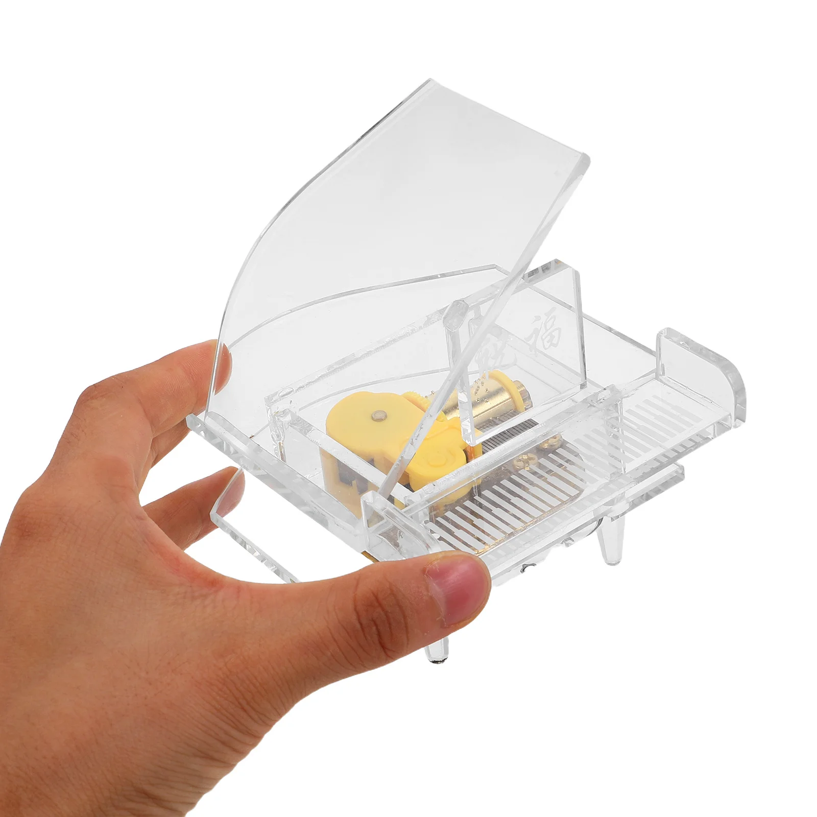 

Transparent Glass Piano Music Box Miniature Decorative Melody Box Home Table Decor Romantic Atmosphere Festival