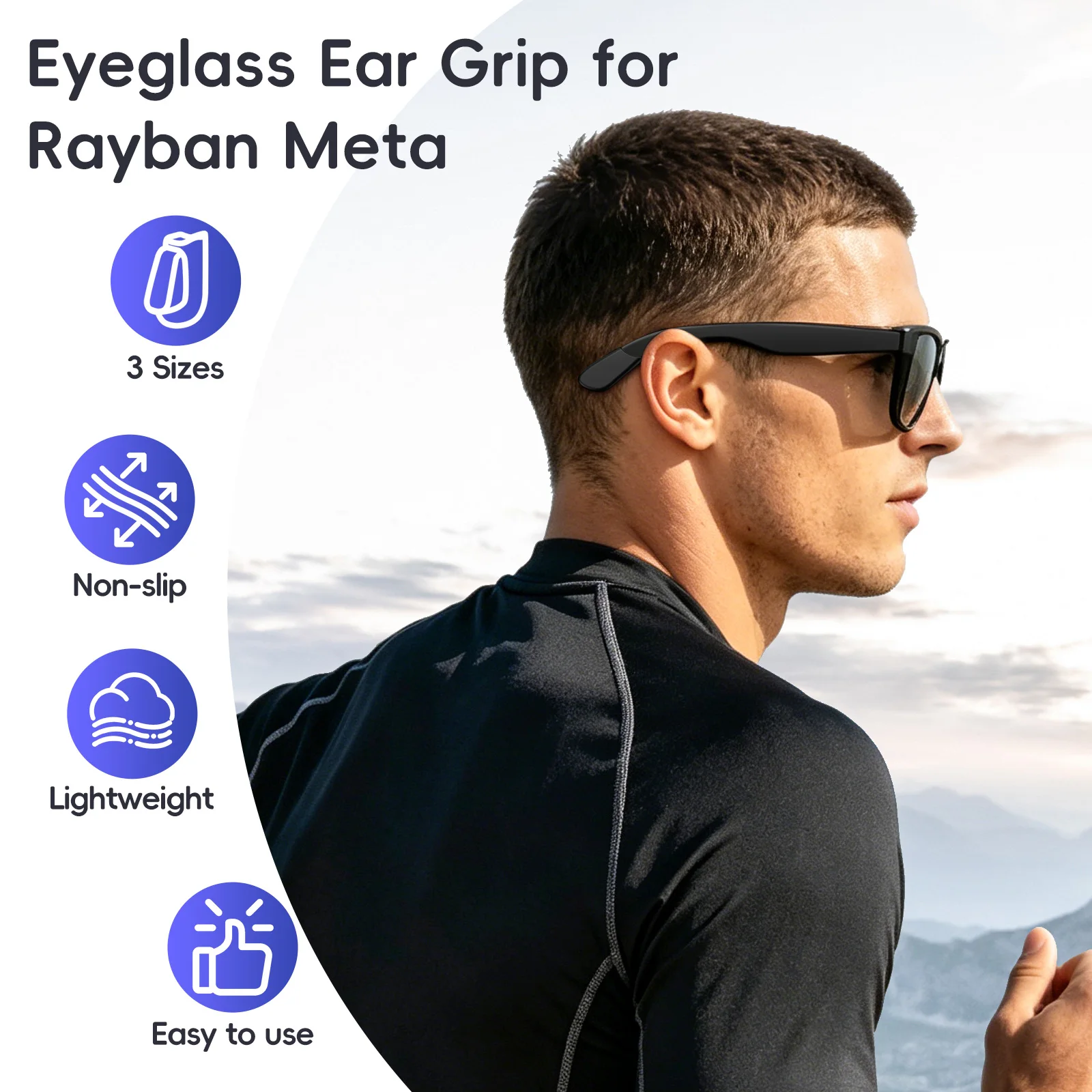 Upgraded 3 Sizes Glasses Anti Slip Sleeve Silicone Ear Hook Fixation for Eyeglasses Sunglasses Anti Fall Hook Anti Slip Sleeve