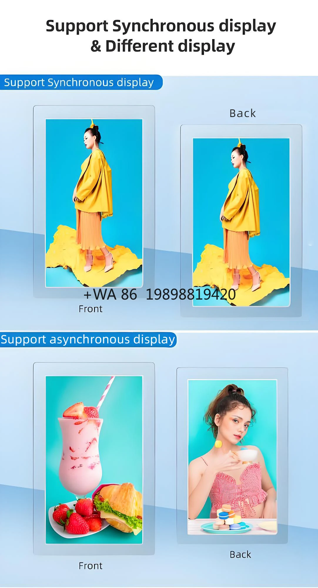 

Remote Controlled Supermarket Convenience Store Hot Selling Inch Digital Signage Text Screen Commercial Hanging