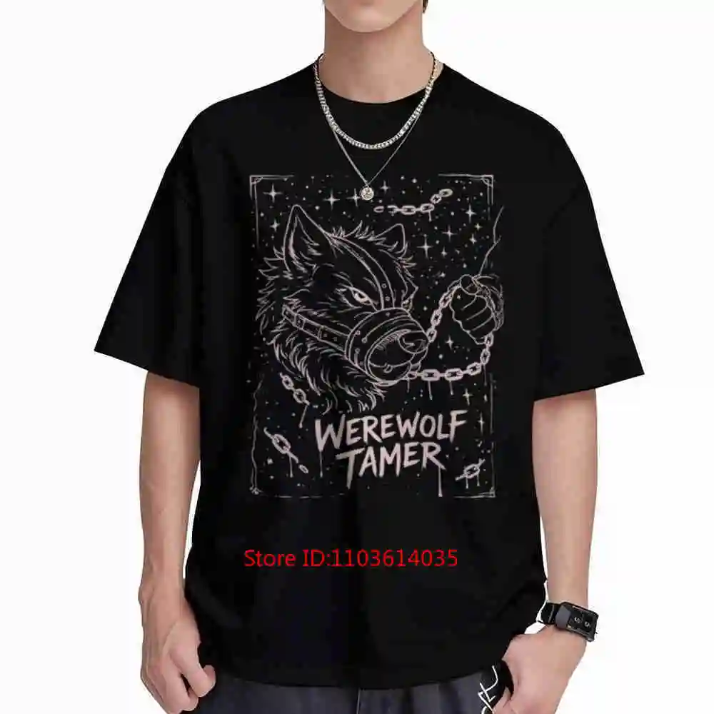 Werewolf Tamer Furry Wolf Therian Muzzled Alt Fashion Dark Fandom Subculture Short Sleeve Tee 100% Cotton T-Shirt