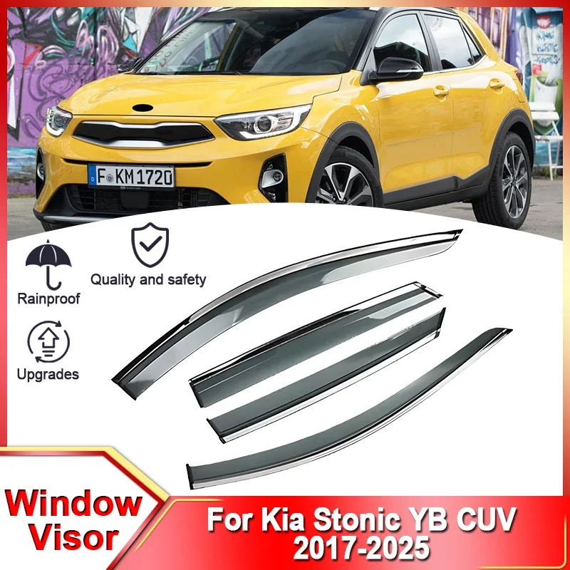 Weather Shields For Kia Stonic YB CUV 2017 2018 2019 2020 2021 2022 2023 2024 2025 Side Window Deflectors Car Window Visor Guard