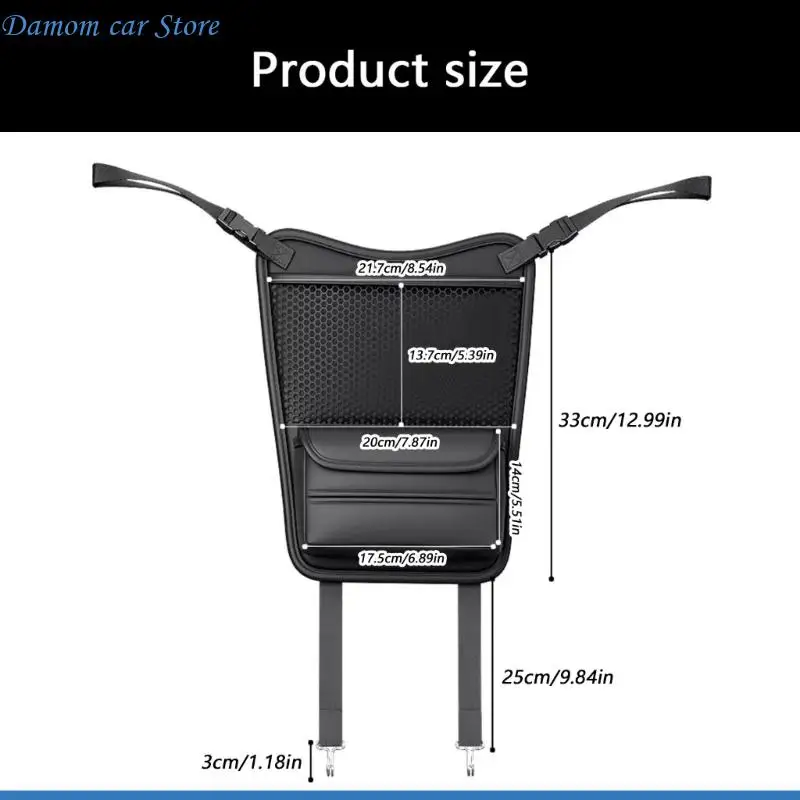 A2UC Leather Universal Fit Car Hanging Organizers with Tissue Holder Multiple Pocket Easy Storage Small Items in Vehicle