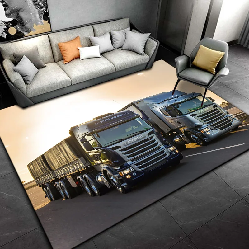 3D Scania Top Class Truck Cartoon Area Rug,Carpet Rug for Living Room Bedroom Sofa Doormat Decoration, pink room decor