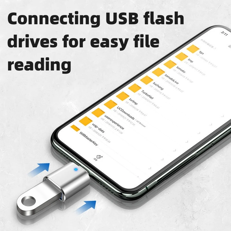 Neuer otg-Adapter für Mobiltelefone mit Atem licht Typ-cusb 3.0 Telefon-Disc-Lesegerät mit Auto-Lade adapter