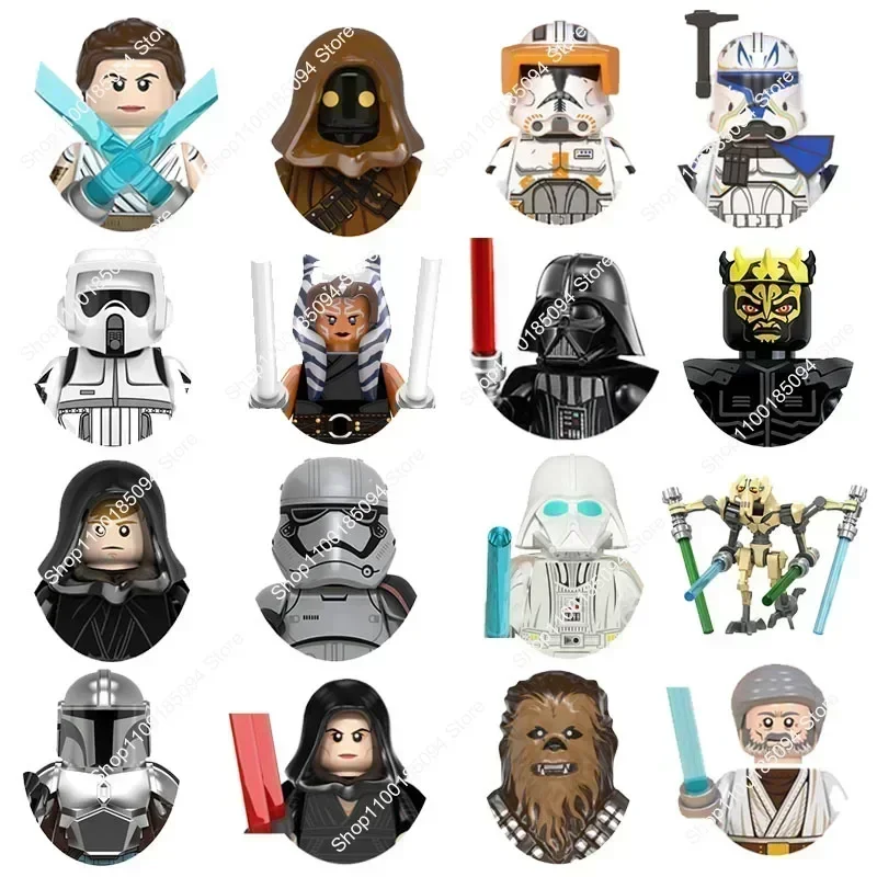 Строительные блоки HEROCROSS Star Wars: Дарт Вейдер, Мандалорцы, Рекс, Кайло Рен, Палпатин, Асока, мини-фигурки, игрушки для детей, подарки