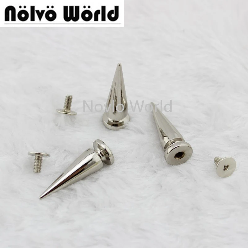 

20-100pcs 27x10mm polished silver turriform stud,punk bags bracelet metal rivet screw accessories nickel screw LONG spikes