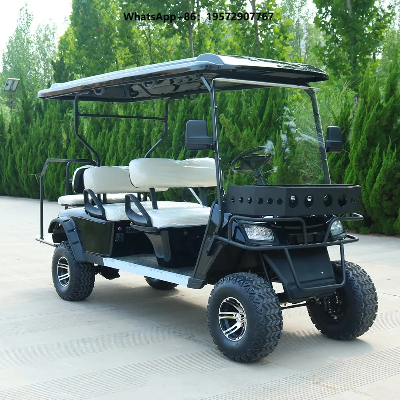 4 Seats  Lifted 14 Inches Big off Road Golf Cart Wheels and Tires Street Legal 60V Electric Push Golf Cart