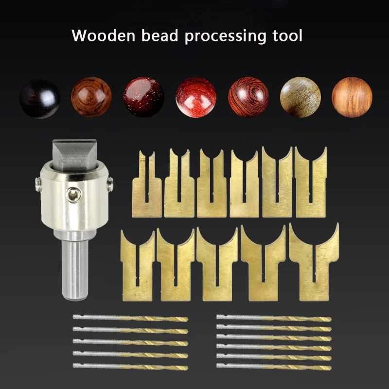 1 Set (23 Pieces) Wooden Bracelet Bead Processing Tool DIY Round Bead Making Tool Accessories