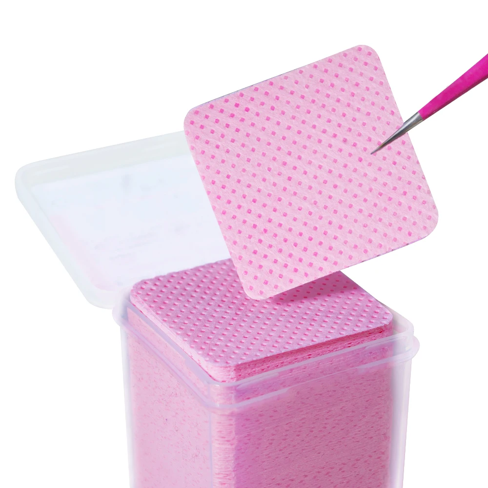 200Pcs Pink Lint-Free Nail Polish Remover Wipes UV Gel Glue Removal Cotton Pads for Manicure & Makeup Cleaning Tools view 4