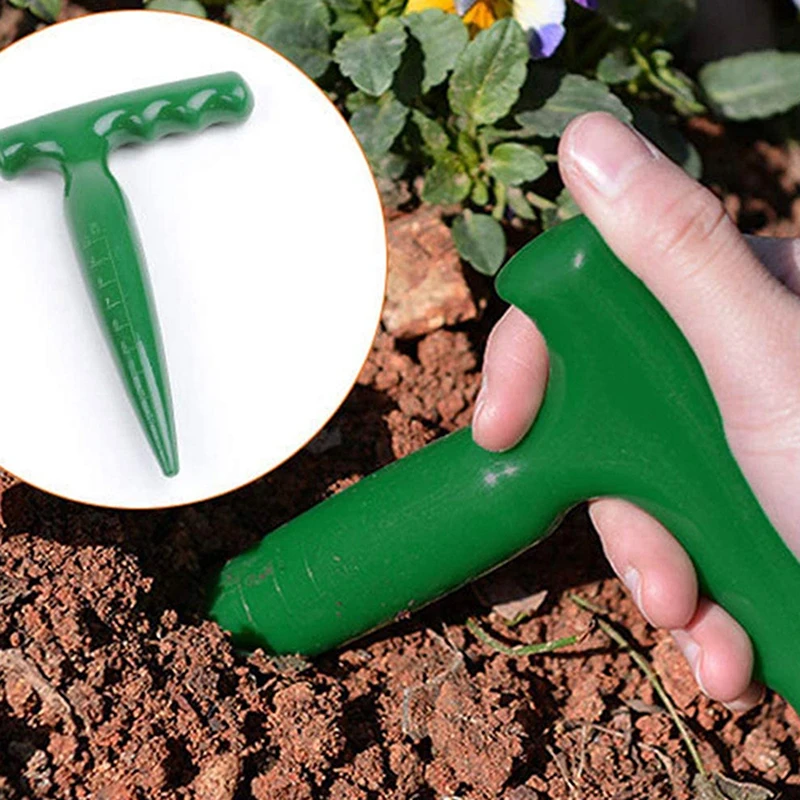 1pc New Green Hole Punch Adjustable Machine Seedling Transplanter Perforator Seeder Fleshy Plants Cutter Garden Supplies