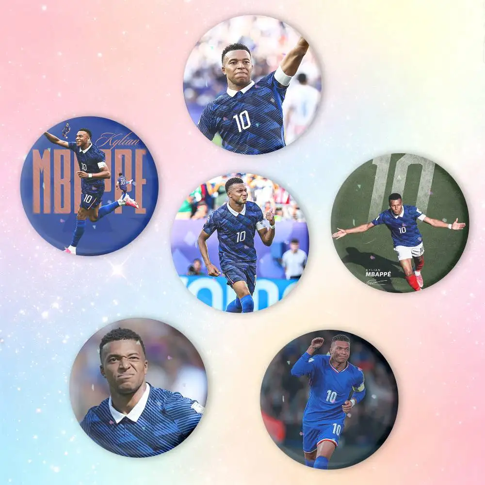 football M-Mbappe 10 Badges Creative Tinplate Button PinsBrooch Badge Clothes Backpack