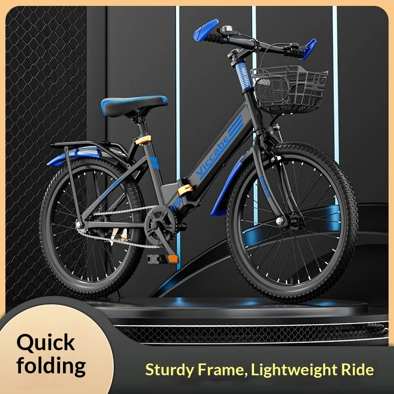 Foldable Kids Bike 20 Inch Wheel Ages 7 8 9 10 12 15 Boys Teens 21 Speed Adjustable Lightweight Portable Mountain Style Bike image 2