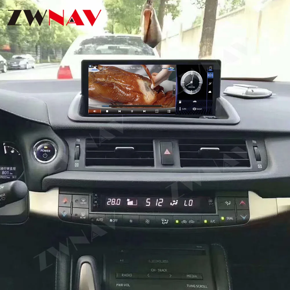 12.3 inch HD Touch Screen For Lexus CT Android 10 GPS Navigation WIFI 4G BT5.0 Carplay Car Multimedia Player Head Unit Auto