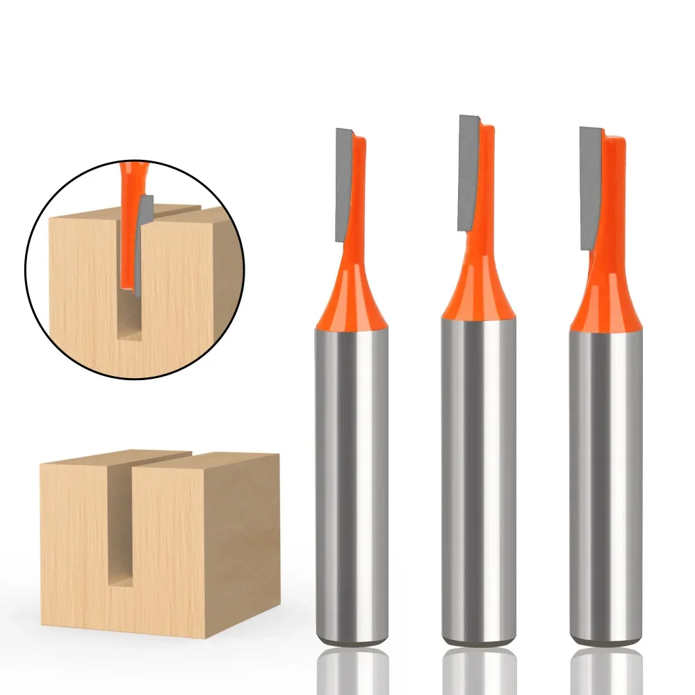 Única flauta haste fresadora, Wood Carving Straight Router Bit, Carboneto de tungstênio, Cortador de madeira para madeira, 8mm, 1Pc