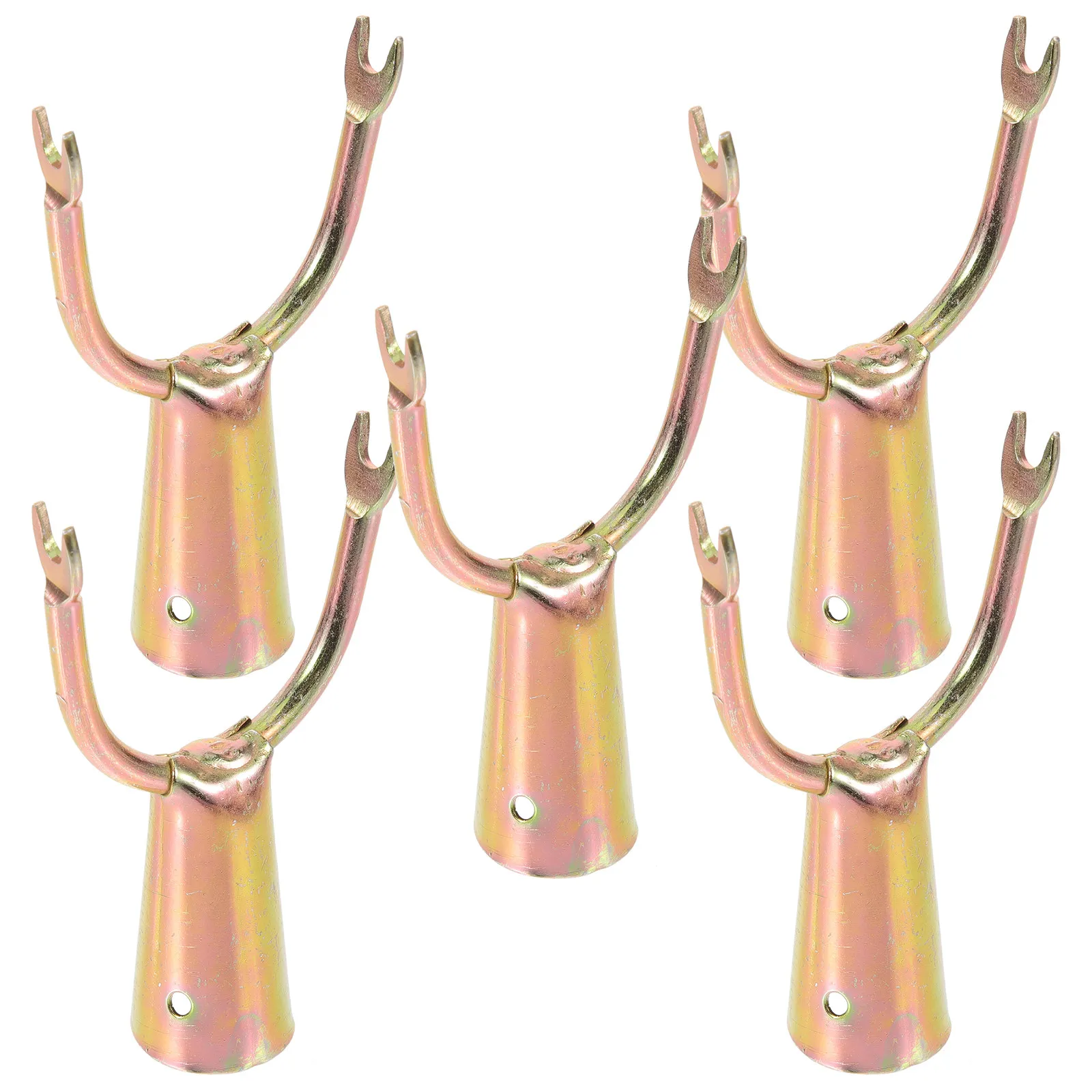 5Pcs Metal Clothes Fork Replacement Clothes Rod Head Connector for Balcony Wardrobe Rack Ceiling Pole Accessories