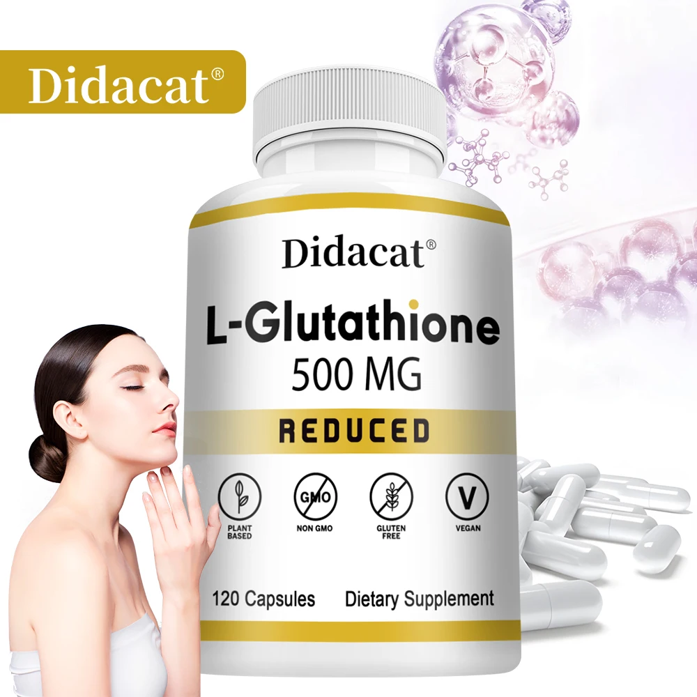 Glutathion-Ergänzungsmittel, L-Glutathion (reduziert), 500 mg, Antioxidans, Leberdetox, Anti-Aging, Verdauungs- und Immungesundheit